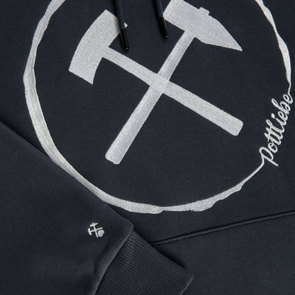 Hoodie "Circle" Dark Indigo Grey